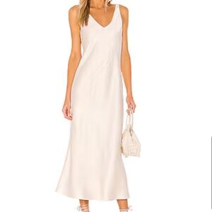 Line & Dot Loulou Satin Dress in Cream